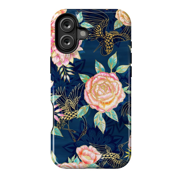 iPhone 16 Plus StrongFit Gilded Peonies and Cranes by gingerlique