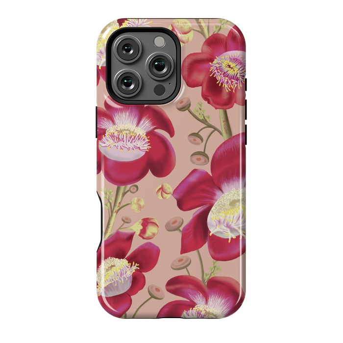 iPhone 16 Pro Max StrongFit Cannonball Tree Pattern - Blush by Anis Illustration