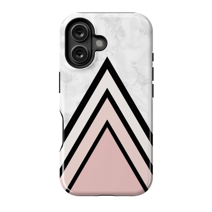 iPhone 16 StrongFit Black pink triangles by Jms