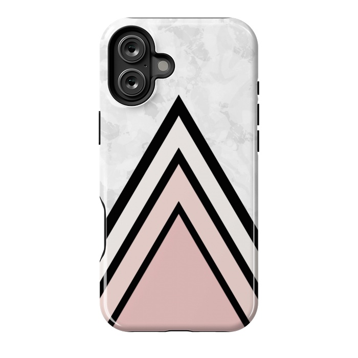 iPhone 16 Plus StrongFit Black pink triangles by Jms