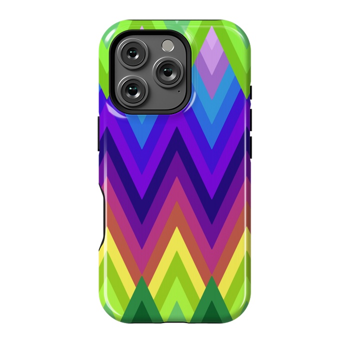 iPhone 16 Pro StrongFit Zig Zag Chevron Pattern G553 by Medusa GraphicArt