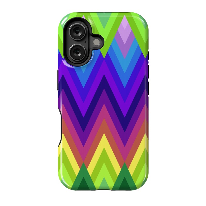 iPhone 16 StrongFit Zig Zag Chevron Pattern G553 by Medusa GraphicArt