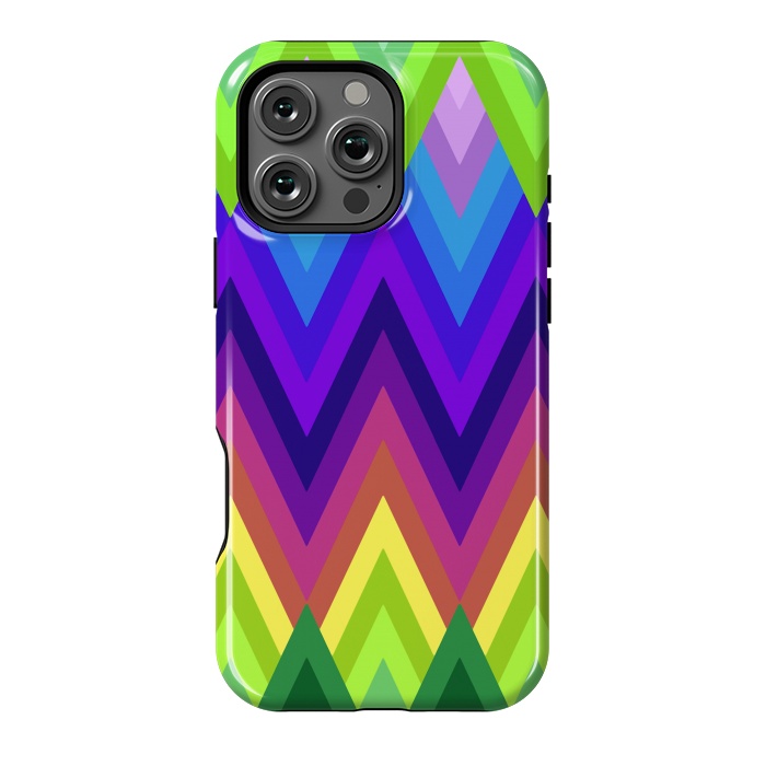 iPhone 16 Pro Max StrongFit Zig Zag Chevron Pattern G553 by Medusa GraphicArt