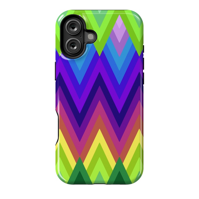 iPhone 16 Plus StrongFit Zig Zag Chevron Pattern G553 by Medusa GraphicArt