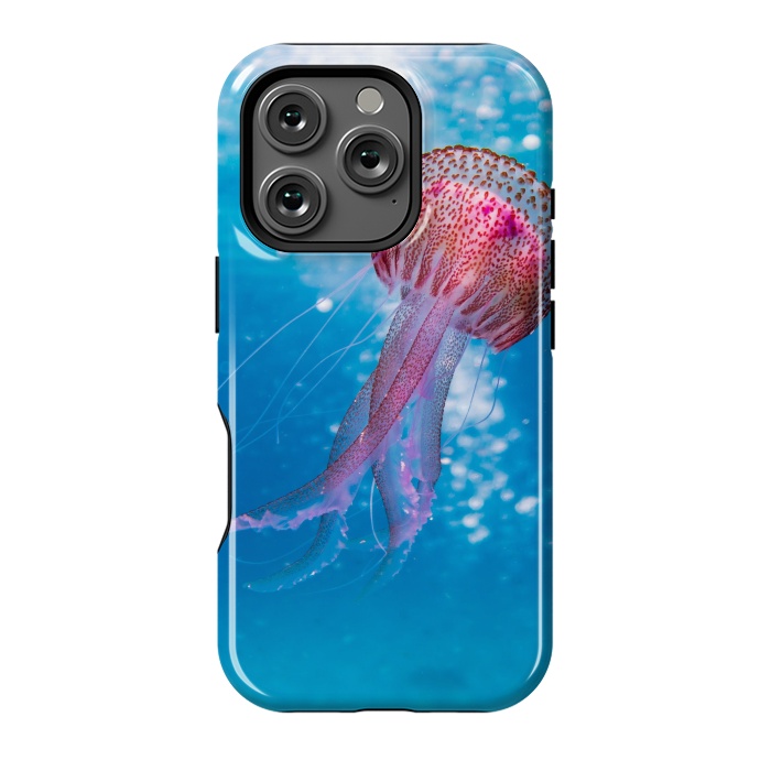 iPhone 16 Pro StrongFit Shallow Focus Photo of Pink and Brown Jellyfish by Winston