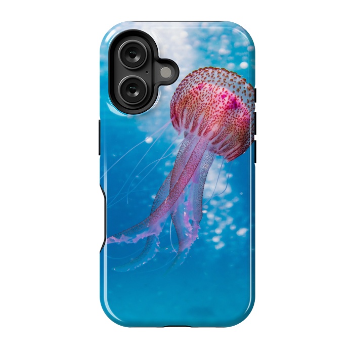 iPhone 16 StrongFit Shallow Focus Photo of Pink and Brown Jellyfish by Winston