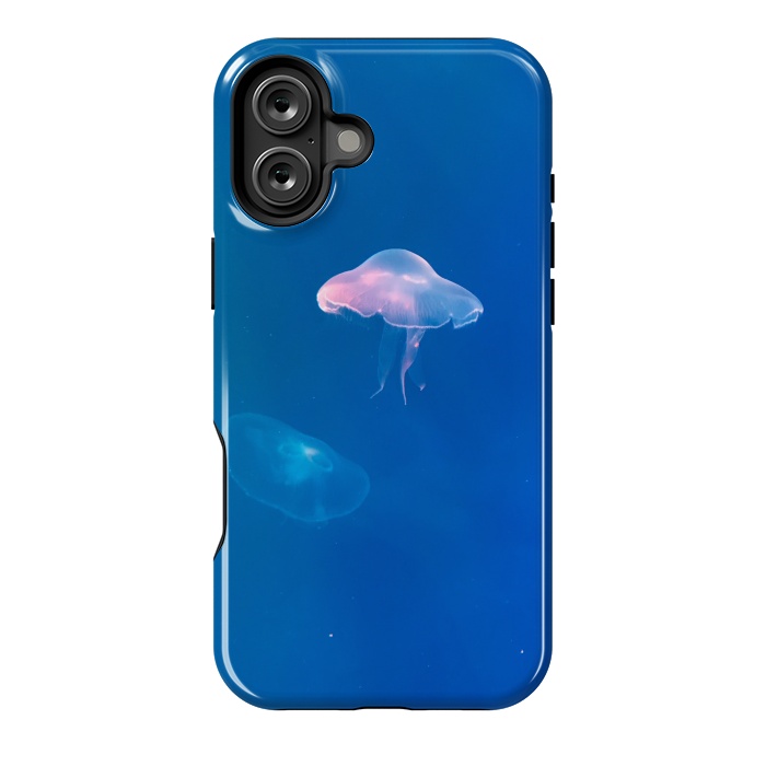 iPhone 16 Plus StrongFit White Jellyfish in Blue Water by Winston