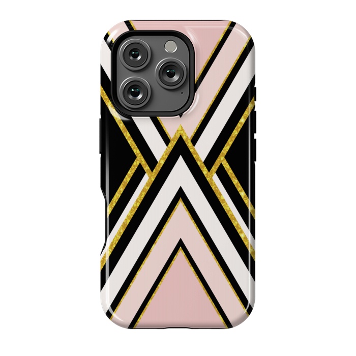 iPhone 16 Pro StrongFit Pink gold geometric by Jms