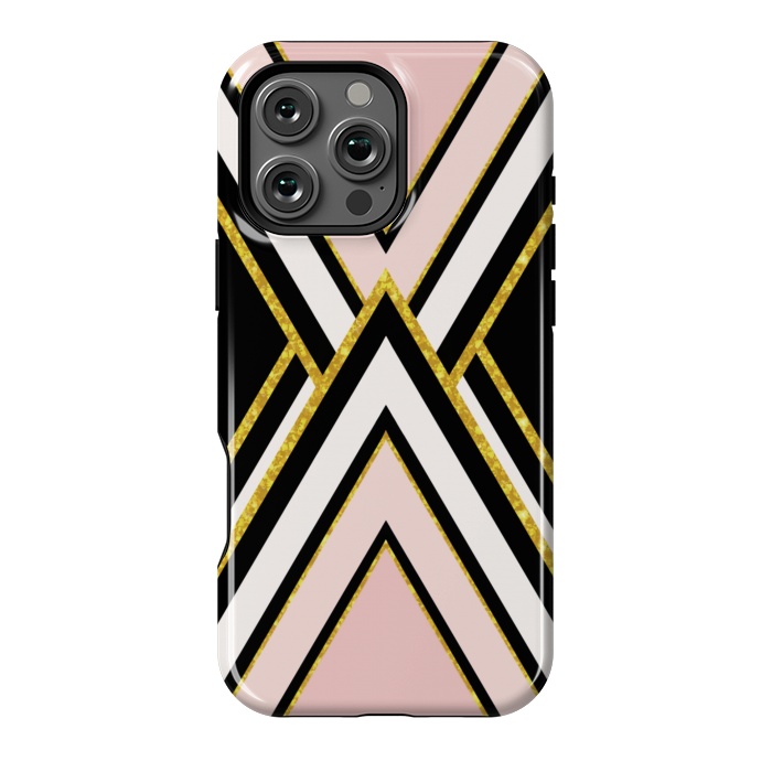 iPhone 16 Pro Max StrongFit Pink gold geometric by Jms