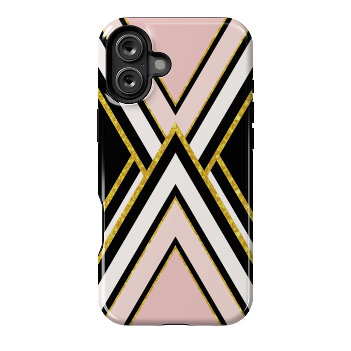 iPhone 16 Plus StrongFit Pink gold geometric by Jms