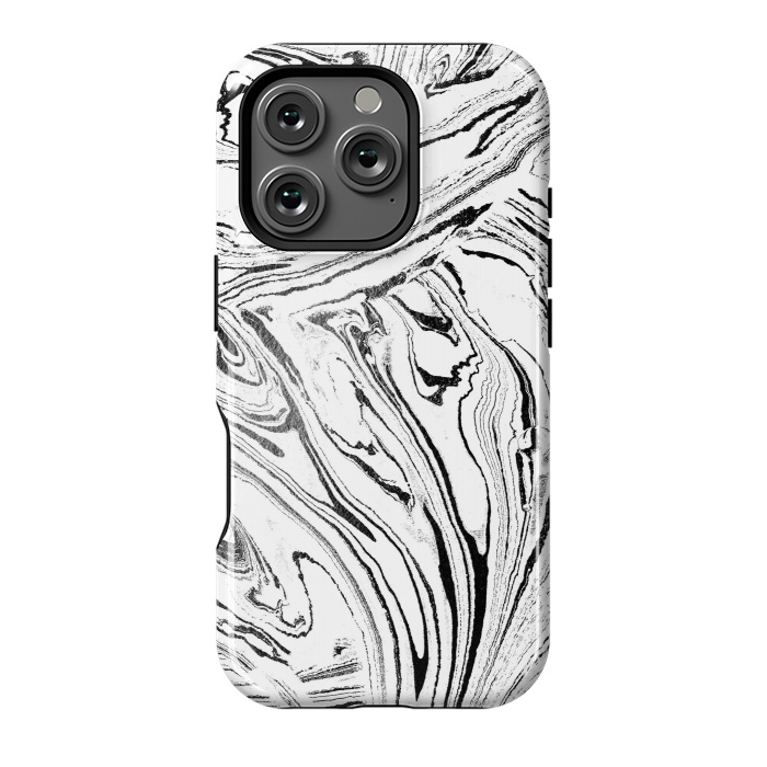 iPhone 16 Pro StrongFit White liquid marble paint by Oana 