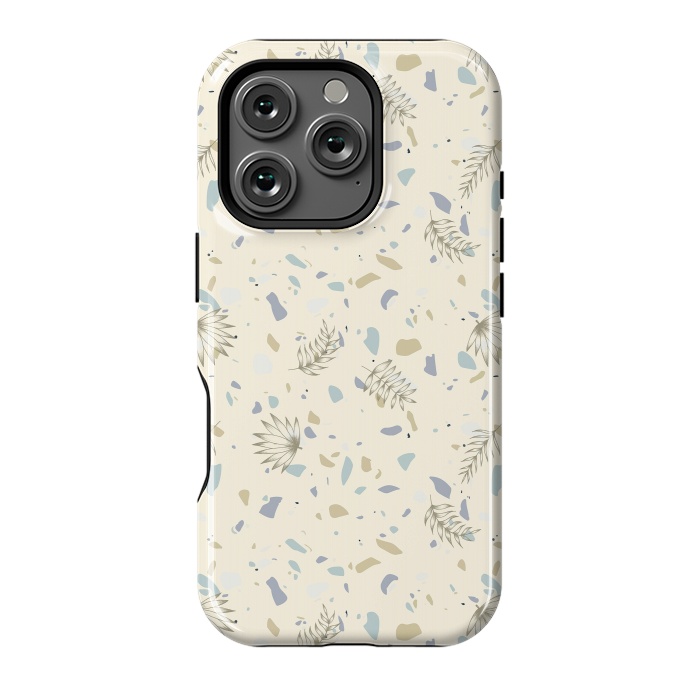 iPhone 16 Pro StrongFit Leaves on Terrazzo by Barlena