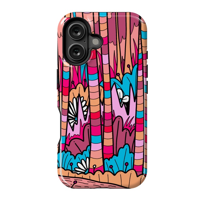 iPhone 16 StrongFit Stripe line forest by Steve Wade (Swade)