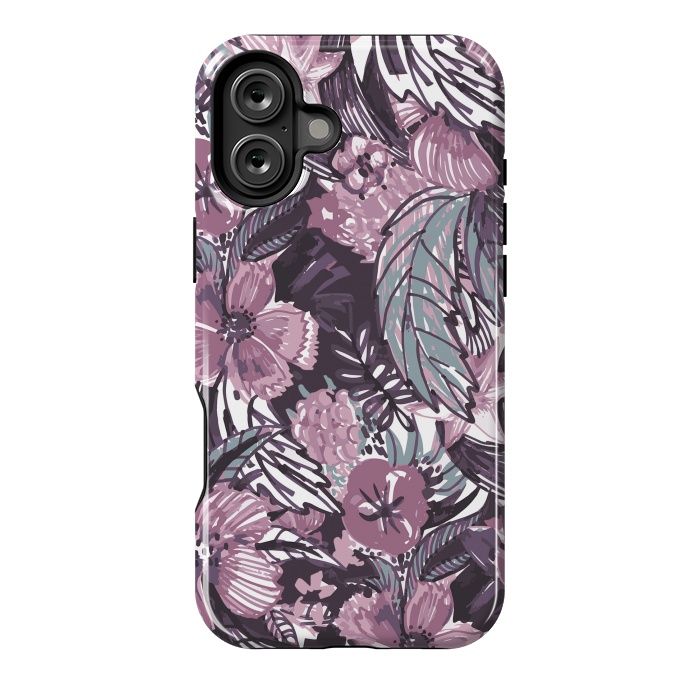 iPhone 16 Plus StrongFit Modern sketched flower bouquet by Oana 