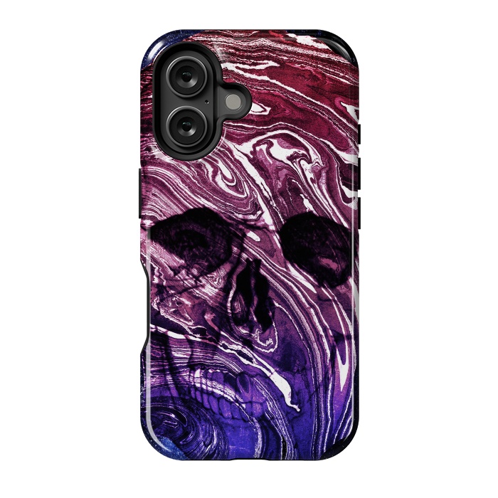 iPhone 16 StrongFit Gradient marble skull by Oana 