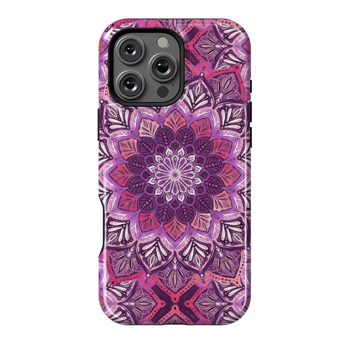 iPhone 16 Pro Max StrongFit Perfect Pearly Plum Mandala by Micklyn Le Feuvre