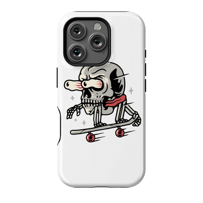 iPhone 16 Pro StrongFit Skull Skateboarding by Afif Quilimo