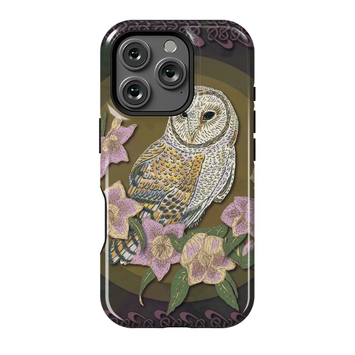 iPhone 16 Pro StrongFit Owl & Hellebore by Lotti Brown