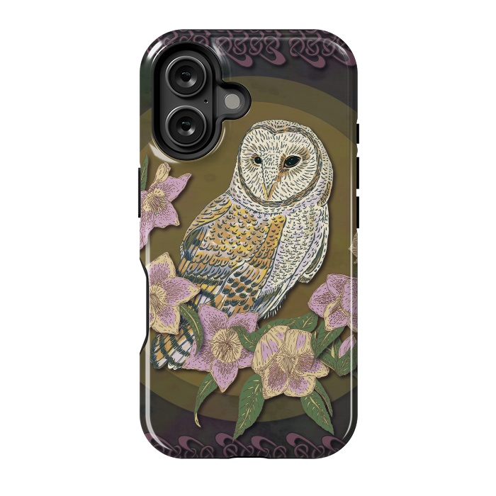 iPhone 16 StrongFit Owl & Hellebore by Lotti Brown