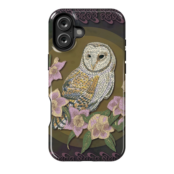 iPhone 16 Plus StrongFit Owl & Hellebore by Lotti Brown