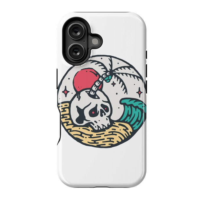 iPhone 16 StrongFit Skull and Beach by Afif Quilimo