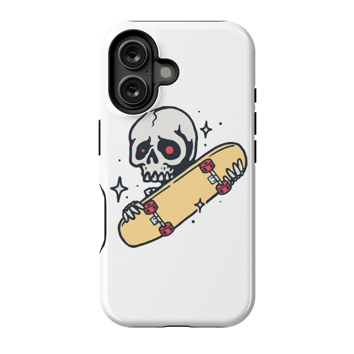 iPhone 16 StrongFit Skull Love Skateboard by Afif Quilimo