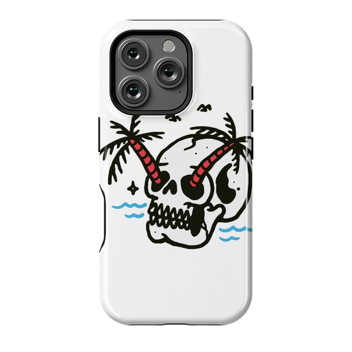 iPhone 16 Pro StrongFit Skull Coconut Trees by Afif Quilimo