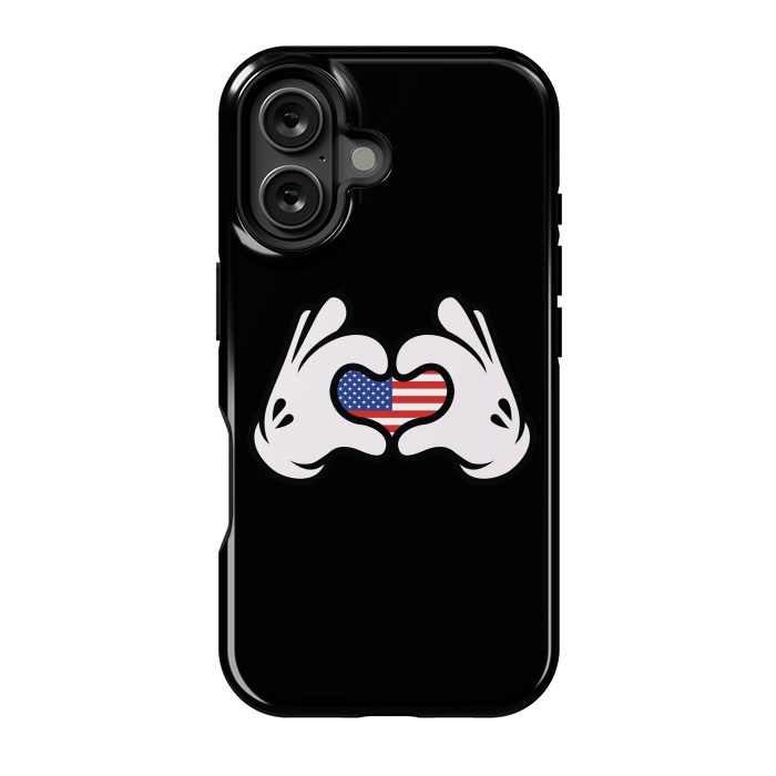 iPhone 16 StrongFit Hand Symbol of Love America by Afif Quilimo