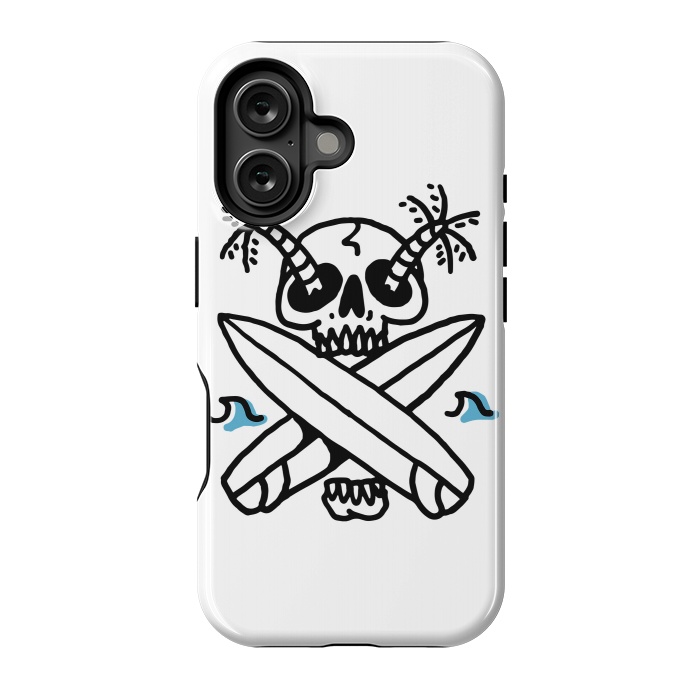 iPhone 16 StrongFit Skull Surf Beach by Afif Quilimo