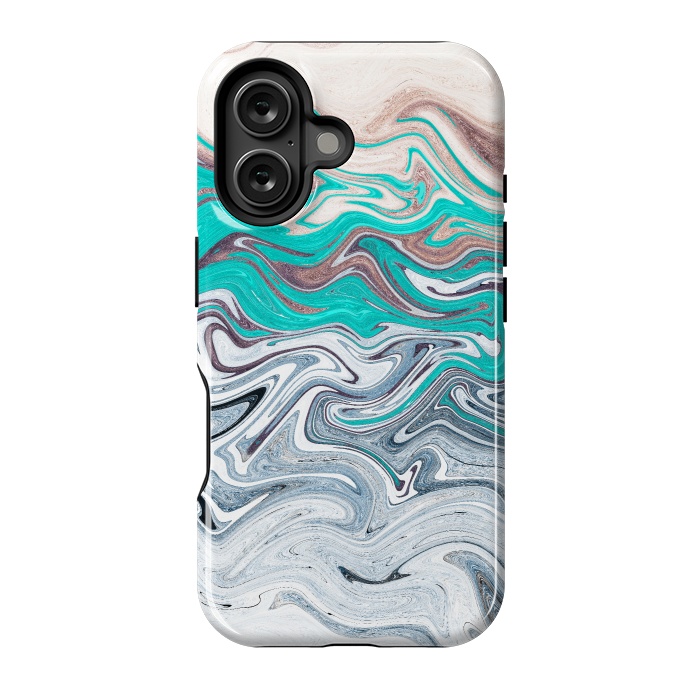 iPhone 16 StrongFit The liquid marble beach by Steve Wade (Swade)