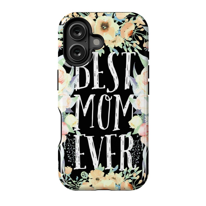 iPhone 16 StrongFit Best mom spring watercolor flowers  by Oana 