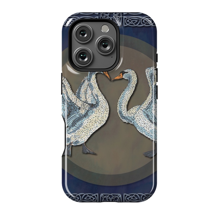 iPhone 16 Pro StrongFit Dancing Swans by Lotti Brown