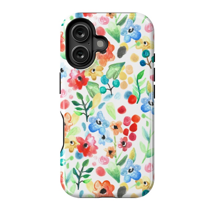 iPhone 16 StrongFit Flourish - Watercolour Floral by Tangerine-Tane