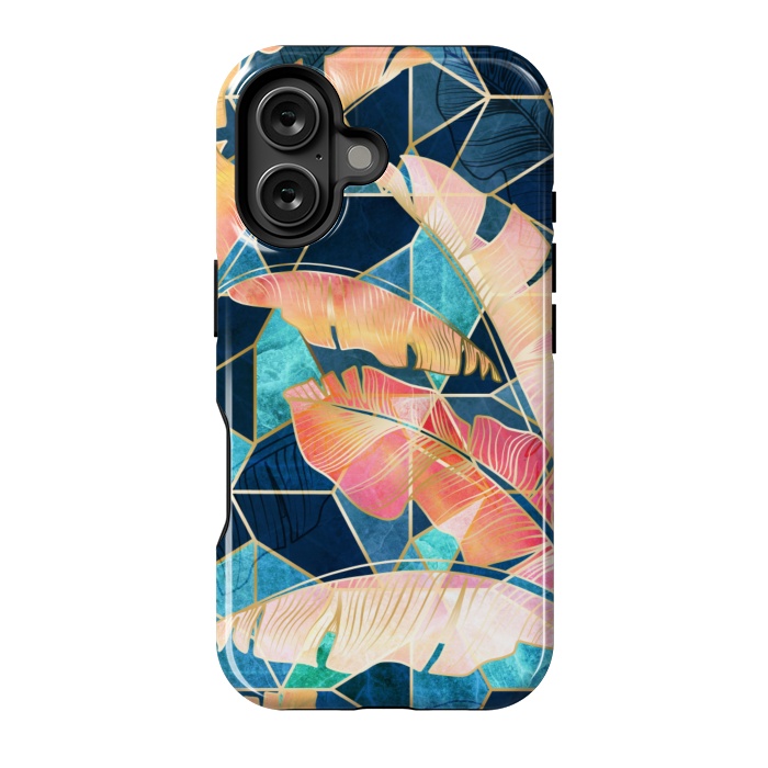 iPhone 16 StrongFit Marbled Topical Sunset by gingerlique