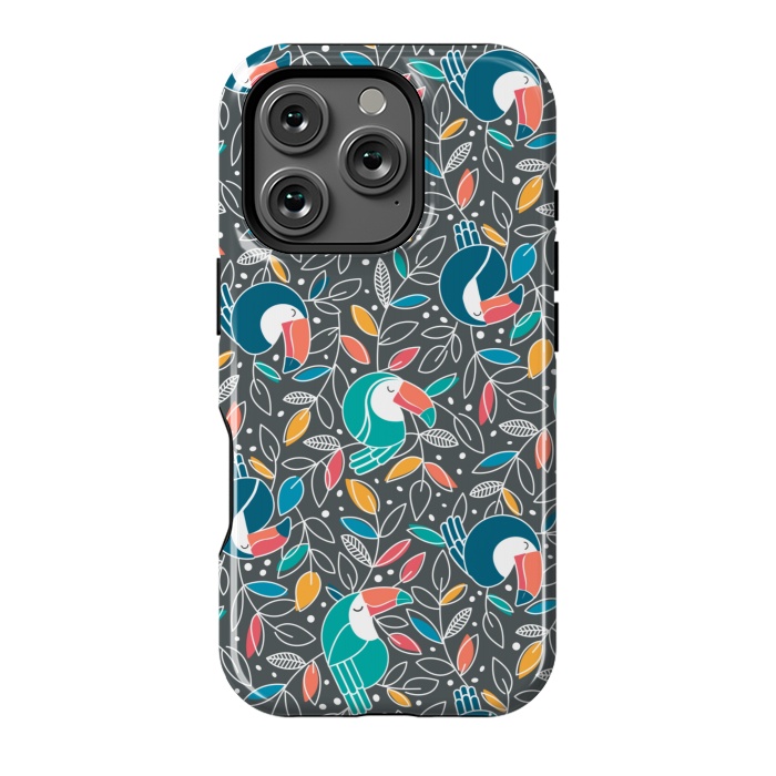 iPhone 16 Pro StrongFit Tossed Toucan by gingerlique