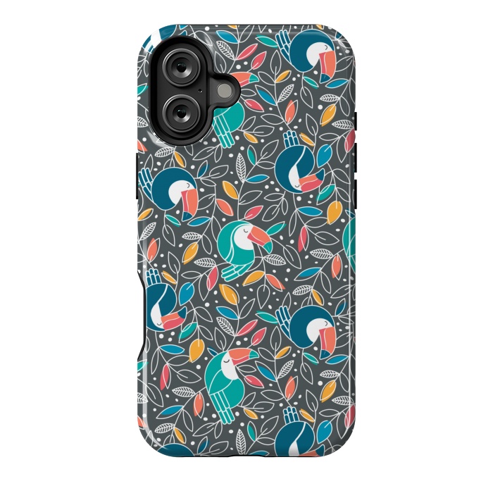 iPhone 16 Plus StrongFit Tossed Toucan by gingerlique