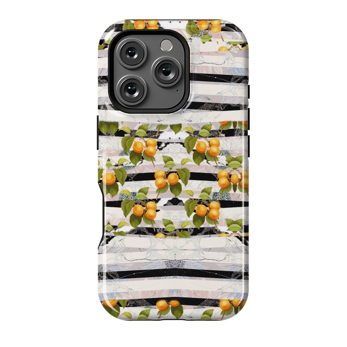 iPhone 16 Pro StrongFit Colorful peaches and marble stripes by Oana 