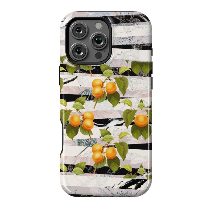 iPhone 16 Pro Max StrongFit Colorful peaches and marble stripes by Oana 