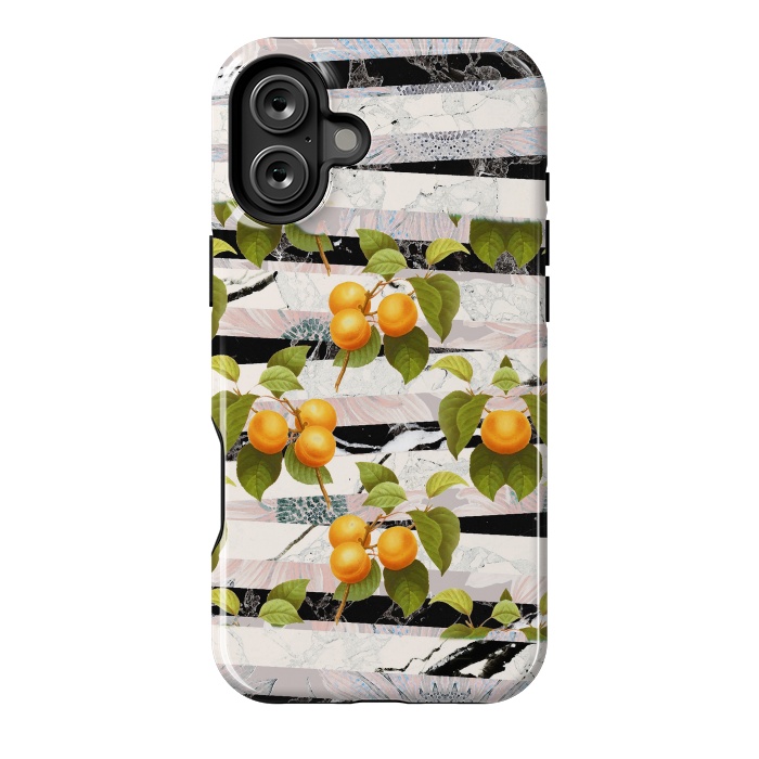 iPhone 16 Plus StrongFit Colorful peaches and marble stripes by Oana 