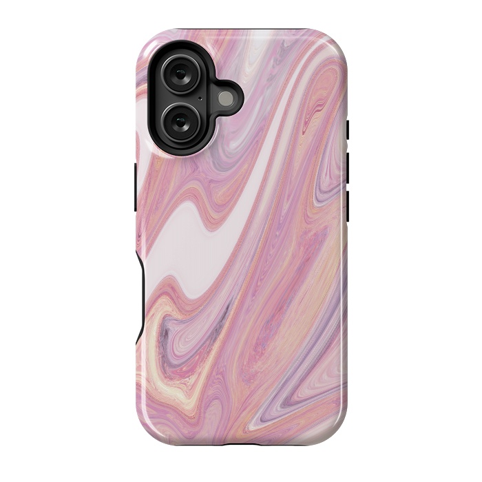 iPhone 16 StrongFit Pink marble by Rose Halsey