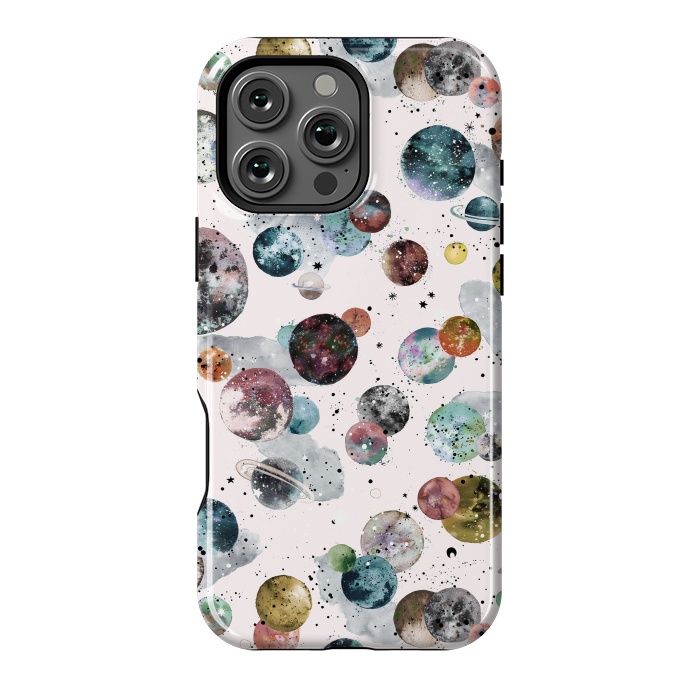 iPhone 16 Pro Max StrongFit Cosmic Planets and Constellations Multicolored by Ninola Design