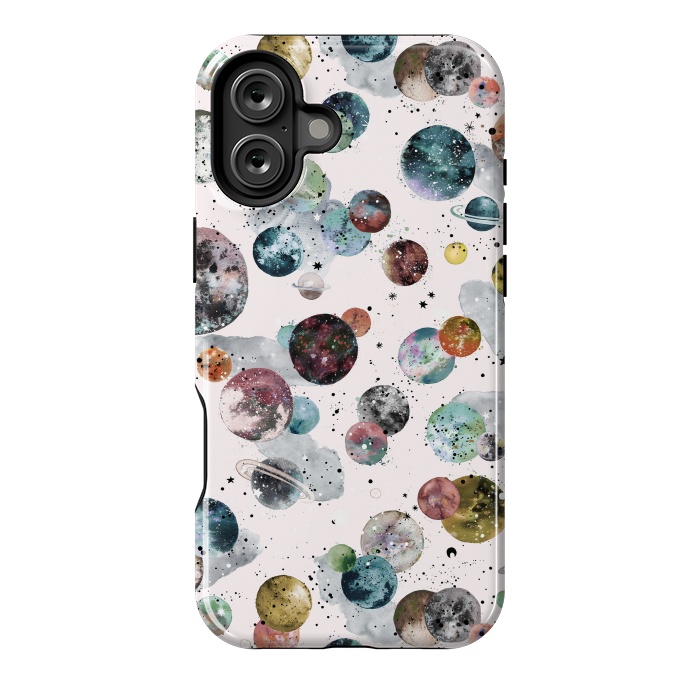 iPhone 16 Plus StrongFit Cosmic Planets and Constellations Multicolored by Ninola Design