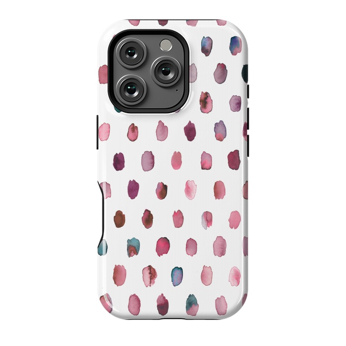 iPhone 16 Pro StrongFit Artist Palette Pink Dots by Ninola Design