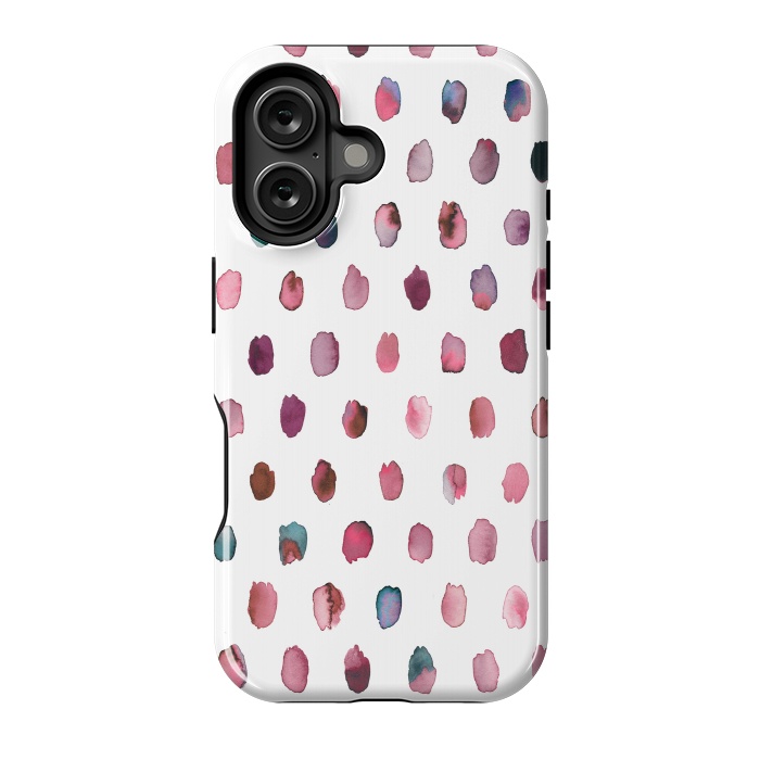 iPhone 16 StrongFit Artist Palette Pink Dots by Ninola Design