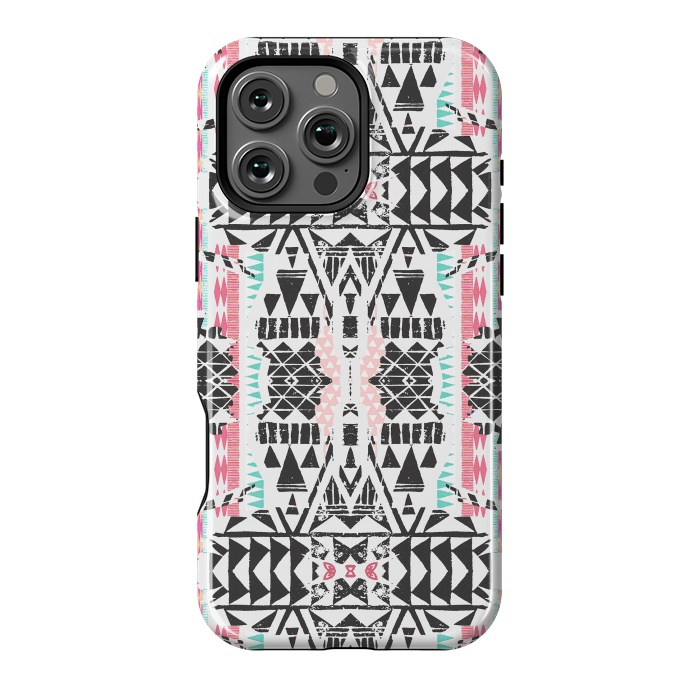 iPhone 16 Pro Max StrongFit Playful tribal ethnic triangles by Oana 