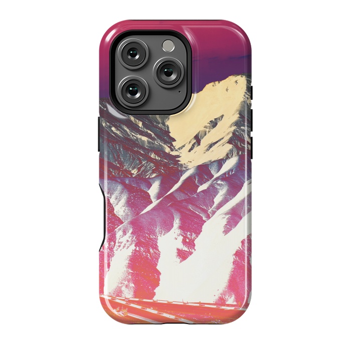 iPhone 16 Pro StrongFit Utopia pink gradient desert mountain landscape by Oana 