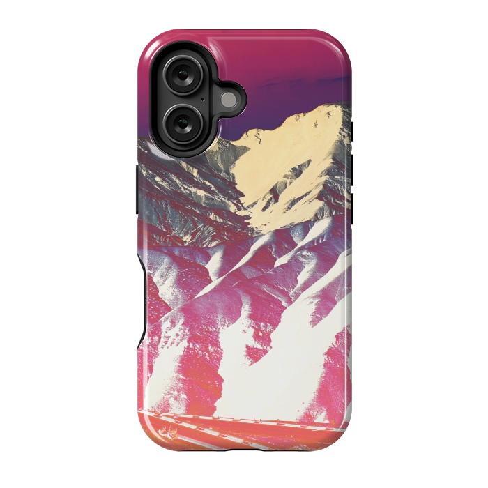 iPhone 16 StrongFit Utopia pink gradient desert mountain landscape by Oana 