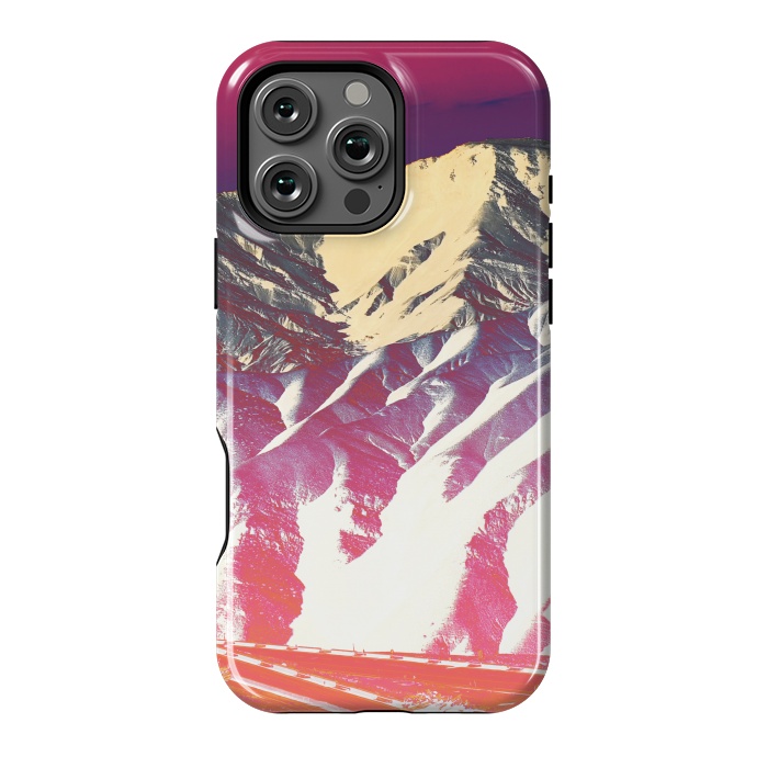 iPhone 16 Pro Max StrongFit Utopia pink gradient desert mountain landscape by Oana 