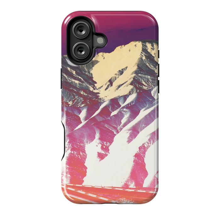 iPhone 16 Plus StrongFit Utopia pink gradient desert mountain landscape by Oana 