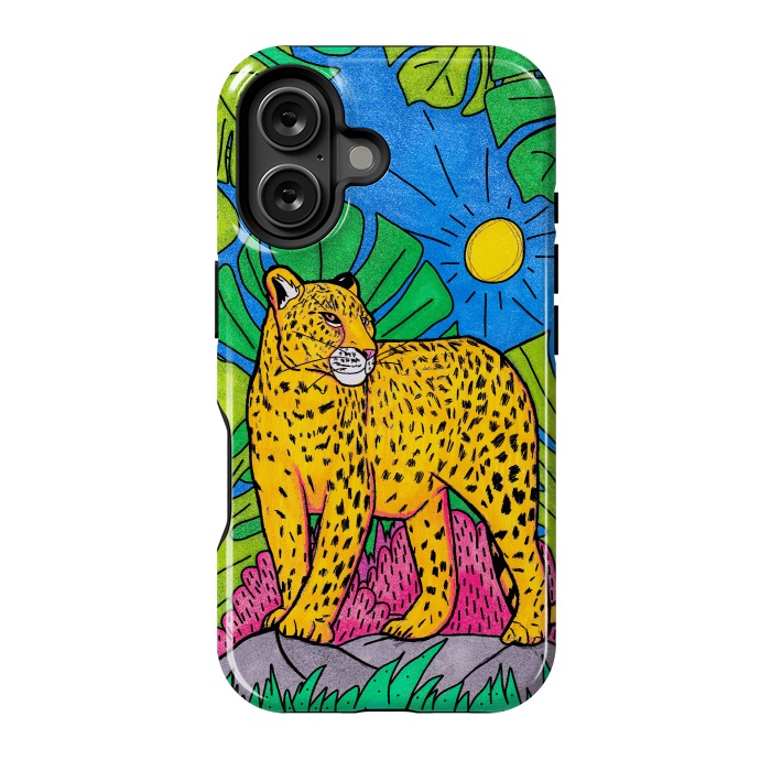 iPhone 16 StrongFit Jungle leopard by Steve Wade (Swade)